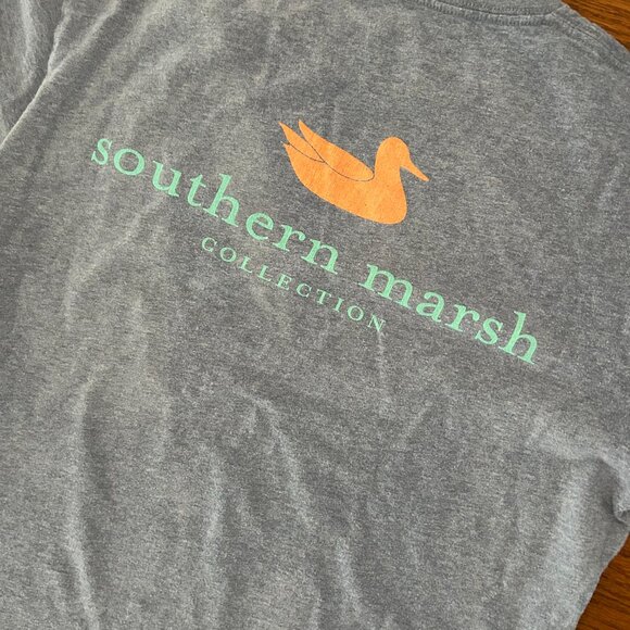 Southern Marsh Washed Authentic Tee Size Medium Preppy Pocket Tee Country Club - Picture 7 of 8